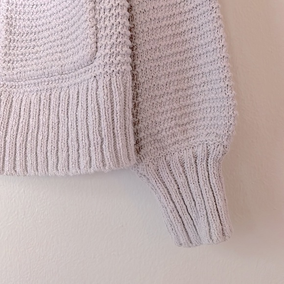 MADEWELL Ruffle Cotton Cardigan in Light Lilac Gray - Picture 7 of 14